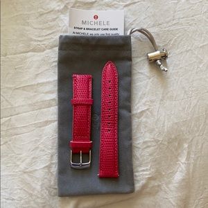 michele watch strap lizard leather